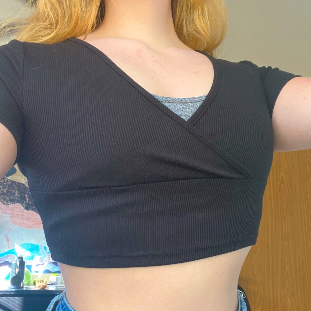 Side cross crop top